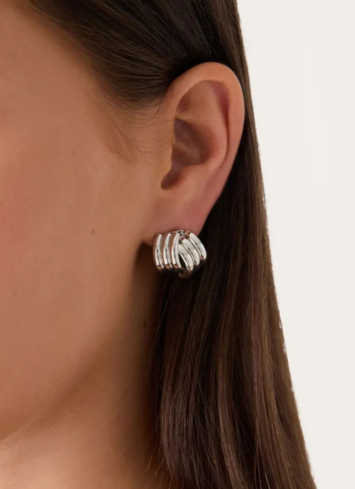Clean Cut Earrings - Silver - Silver / One Size - Earrings