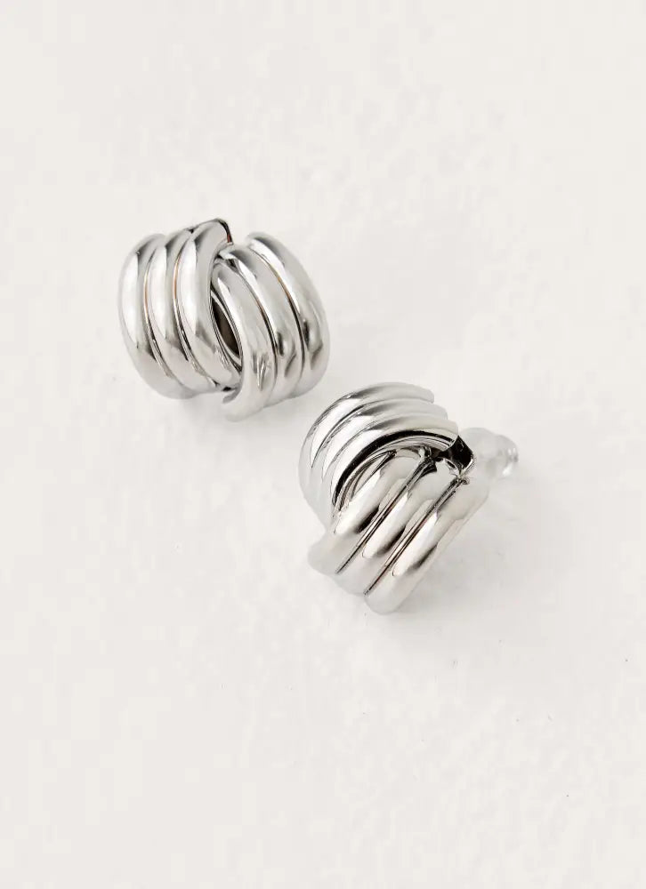 Clean Cut Earrings - Silver - Silver / One Size - Earrings