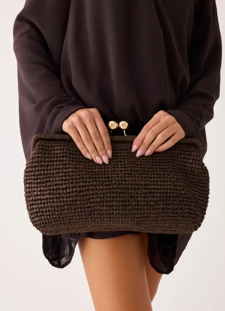 Gia Clutch Bag - Brown - Brown / One Size - Bags