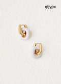 Interlinked Earrings - Gold/White - Gold/White / One Size - Earrings